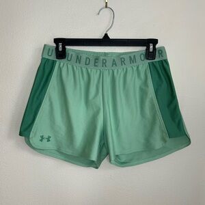 Under Armour Womens Athletic Running Shorts Mint Green Darker Green Trim Size M